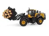 Komatsu WA475-10 Wheel Loader Yellow with Log Grapple and Log Accessories 1/50 Diecast Model by Universal Hobbies