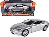 Aston Martin DB9 Coupe Silver Metallic ""Timeless Legends"" 1/24 Diecast Model Car by Motormax