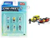 ""Car Meet 1"" 6 piece Diecast Figurine Set for 1/64 Scale Models by American Diorama
