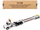 Kenworth T880 SBFA Tridem Truck with Trail King HDG Lowboy Trailer White ""Transport Series"" 1/50 Diecast Model by Diecast Masters