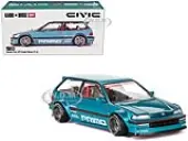 Honda Civic (EF) Kaido Works V1 Blue Metallic (Designed by Jun Imai) ""Kaido House"" Special 1/64 Diecast Model Car by Mini GT