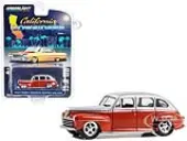 1947 Ford Fordor Super Deluxe Lowrider Red and Silver Metallic ""California Lowriders"" Series 4 1/64 Diecast Model Car by Greenlight