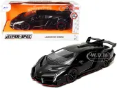 Lamborghini Veneno Matt Black ""Hyper-Spec"" Series 1/24 Diecast Model Car by Jada