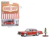 1983 Dodge Diplomat Red with Brown Top and Woman in Dress Figure ""The Hobby Shop"" Series 15 1/64 Diecast Model Car by Greenlight
