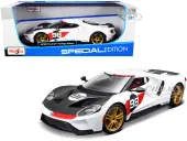 2021 Ford GT 98 White ""Heritage Edition"" 1/18 Diecast Model Car by Maisto