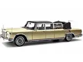 1965-1981 Mercedes Benz 600 Pullman (W100) Landaulet Limousine Convertible with Functional Softtop Gold Limited Edition to 800 pieces Worldwide 1/18