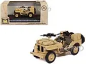 British SAS 1/4-Ton Willys Jeep with Vickers K Machine Gun Desert Sand ""British Royal Army"" 1/43 Diecast Model by Militaria Die Cast