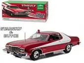1976 Ford Gran Torino ""Starsky and Hutch"" Red Chrome Edition (TV Series 1975-79) 1/18 Diecast Model Car by Greenlight