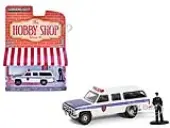 1985 GMC Suburban 2500 ""New York City Transit Police Department"" White with Blue Stripes and Police Officer Figure ""The Hobby Shop"" Series 16 1/64 Di