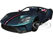 2017 Ford GT Blue Metallic with Pink and Black Stripes ""Pink Slips"" Series 1/24 Diecast Model Car by Jada