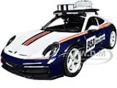 Porsche 911 Dakar 953 ""Roughroads Porsche"" Blue and White with Stripes and Roof Rack ""Race"" Series 1/24 Diecast Model Car by Bburago