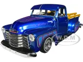 1950 Chevrolet 3100 Pickup Truck Lowrider Candy Blue with Graphics ""Lowriders"" Series 1/25 Diecast Model Car by Maisto