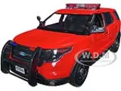 2015 Ford Police Interceptor Utility ""Fire Marshal"" Plain Red 1/18 Diecast Model Car by Motormax