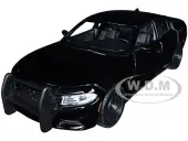 2016 Dodge Charger Pursuit Police Interceptor Black Unmarked ""Police Pursuit"" Series 1/24 Diecast Model Car by Welly