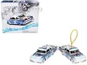 1954 Lincoln Capri ""Christmas Hot Rod 2024 Edition by Tim Sadchikov"" 24 Blue Metallic with Christmas Graphics and Lincoln Capri Tree Ornament Limited