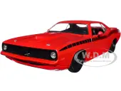 1973 Plymouth Barracuda Red with Black Stripes ""Bigtime Muscle"" Series 1/24 Diecast Model Car by Jada