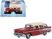 1957 Chevrolet Nomad Adobe Beige with Sierra Gold Top 1/87 (HO) Scale Diecast Model Car by Oxford Diecast