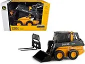 John Deere 320E Wheeled Skid Steer with Fork and Bucket Work Tools ""Prestige Collection"" 1/16 Diecast Model by ERTL TOMY