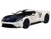 Ford GT ""1964 Prototype Heritage Edition"" White with Dark Blue Hood and Stripe 1/18 Model Car by Top Speed
