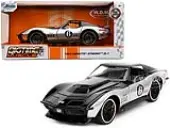 1969 Chevrolet Corvette Stingray ZL-1 6 Black and Silver ""Bigtime Muscle"" Series 1/24 Diecast Model Car by Jada