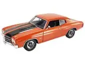 1970 Chevrolet Chevelle SS 454 LS6 ""Sunkist"" Orange with Black Hood Stripes Limited Edition to 300 pieces Worldwide 1/18 Diecast Model Car by ACME