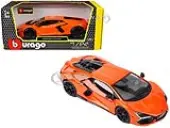 Lamborghini Revuelto Orange ""Italian Design"" Series 1/24 Diecast Model Car by Bburago