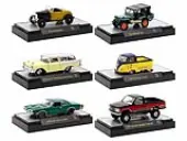 ""Auto Meets"" Set of 6 Cars IN DISPLAY CASES Release 82 Limited Edition 1/64 Diecast Model Cars by M2 Machines