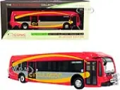 Proterra ZX5 Battery-Electric Transit Bus DC Circulator ""Lincoln Memorial"" (Washington D.C.) Red and Gray with Yellow Stripes ""The Bus &amp; Motorcoa