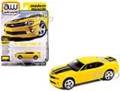 2010 Chevrolet Camaro RS/SS Rally Yellow with Black Stripes ""Modern Muscle"" Series 1/64 Diecast Model Car by Auto World