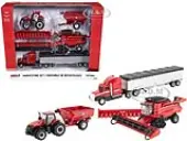 Case IH Harvesting Set of 4 pieces ""Case IH Agriculture"" Series 1/64 Diecast Models by ERTL TOMY