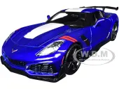 2019 Chevrolet Corvette ZR1 Blue Metallic and White ""Timeless Legends"" Series 1/24 Diecast Model Car by Motormax