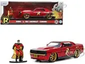 1969 Chevrolet Camaro Dark Red Metallic with Black Top and Robin Diecast Figure ""Batman"" ""Hollywood Rides"" Series 1/32 Diecast Model Car by Jada