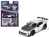 Toyota GR86 ""LB-Nation - Liberty Walk"" White with Carbon Hood Limited Edition 1/64 Diecast Model Car by Mini GT