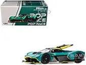Aston Martin Valkyrie Green Metallic with Carbon Top 1/64 Diecast Model Car by Pop Race