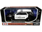 2015 Ford Police Interceptor Utility ""San Gabriel Police"" (California) Black and White 1/24 Diecast Model Car by Motormax