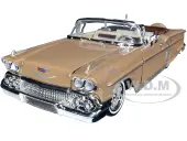 1958 Chevrolet Impala Convertible Lowrider Light Brown with Cream Interior ""Get Low"" Series 1/24 Diecast Model Car by Motormax