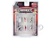 ""Car Meet 4"" 6 piece Diecast Figure Set for 1/64 Scale Models by American Diorama