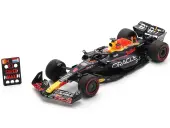 Red Bull Racing RB19 1 Max Verstappen ""Oracle"" Winner Formula One F1 ""British GP"" (2023) with Pit Board and Acrylic Display Case 1/18 Model Car by Sp