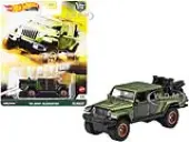 2020 Jeep Gladiator Rubicon Pickup Truck with Two Motorcycles Green Metallic and Gray ""Hyper Haulers"" Series Diecast Model Car by Hot Wheels
