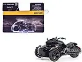 Can-Am Spyder F3 3-Wheel Motorcycle Steel Black Metallic 1/32 Diecast Model by BRP Models