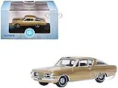 1965 Plymouth Barracuda Gold Metallic with Black Stripes 1/87 (HO) Scale Diecast Model Car by Oxford Diecast