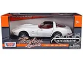1979 Chevrolet Corvette C3 White with Black Top and Red Interior ""Timeless Legends"" Series 1/24 Diecast Car Model by Motormax