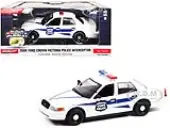 2008 Ford Crown Victoria Police Interceptor White with Dark Blue Stripes ""Indiana State Police"" ""Hot Pursuit"" Series 1/24 Diecast Model Car by Greenl