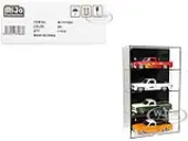 Showcase 4 Car Display Case Wall Mount with Black Back Panel ""Mijo Exclusives"" for 1/24-1/25 Scale Models