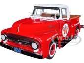 1956 Ford F-100 Pickup Truck Red with White Top ""Texaco Reliable Road Service"" ""Vintage Fuel"" Series 1/24 Diecast Model Car by Auto World