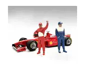 ""Racing Legends"" 90s Figures A and B Set of 2 for 1/18 Scale Models by American Diorama