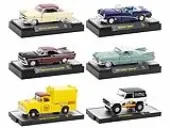 ""Auto-Thentics"" 6 piece Set Release 91 IN DISPLAY CASES Limited Edition 1/64 Diecast Model Cars by M2 Machines