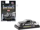 1987 Buick Regal Limited Lowrider Black with Silver Graphics ""Lowriders"" Limited Edition to 5500 pieces Worldwide 1/64 Diecast Model Car by M2 Machin