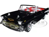 1957 Chevrolet Bel Air Convertible Onyx Black James Bond 007 ""Dr. No"" (1962) Movie ""60 Years of Bond"" Series 1/18 Diecast Model Car by Auto World