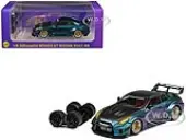 Nissan 35GT-RR ""LB-Silhouette Works GT"" RHD (Right Hand Drive) Magic Purple Metallic with Extra Wheels 1/64 Diecast Model Car by CM Model